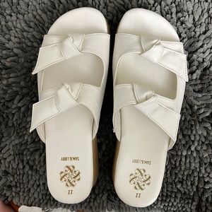 White wedge sandal